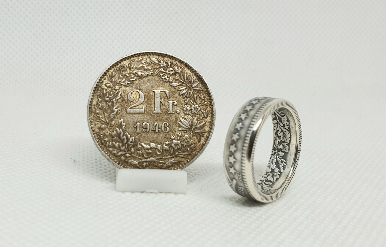 Bague pièce 2 Francs Suisse argent pour un style bohème - 3