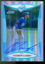 2008 Bowman Chrome Prospects Refractors #BCP267 Andrew Lambo Auto RC Card /500 