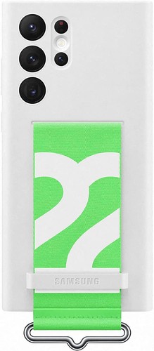 Coque silicone Samsung Galaxy S22 Ultra avec sangle blanche - EF-GS908TWEGWW