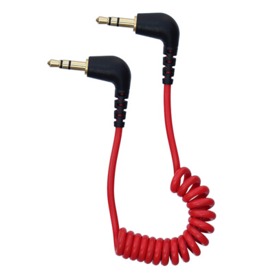 TRS to TRS Spring 3.5mm Cable Coiled Microphone to Camera for RODE SC7 BOYA GO