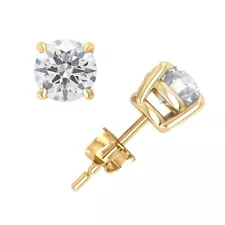 Lab Grown Diamond Studs Earrings in 14k White or Yellow Gold GH VS Friction Back