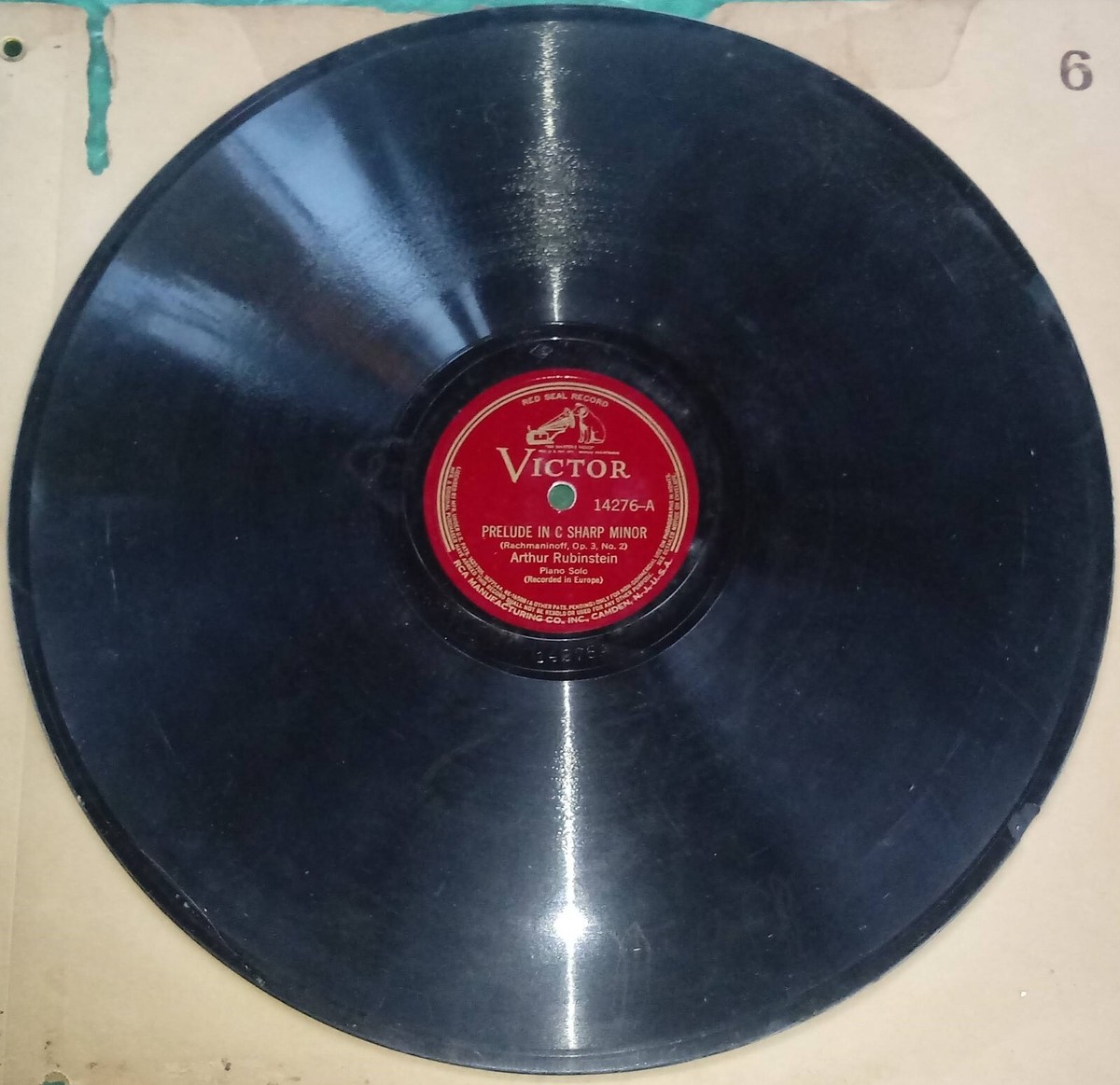 VINTAGE VICTOR RED SEAL 78 RPM RECORD - PRELUDE IN C SHARP MINOR