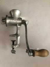 Vintage Grinder  Majestic  Meat Vegetables Table Mount Crank with Wood Handle