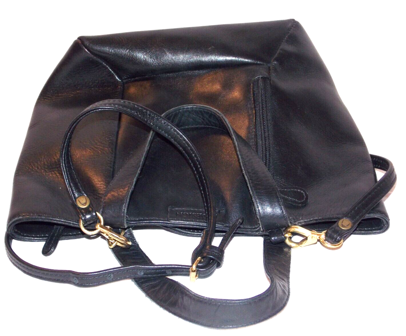 HIDESIGN BY RADLEY TOTE CROSSBODY BAG/GENUINE LEATHER/BLACK/POCKETS