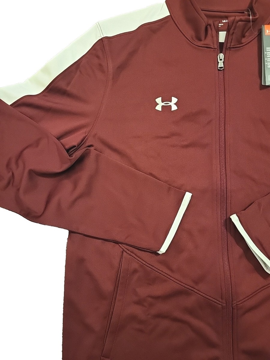 Under Armour Men's UA Two-Tone Full Zip Track Jacket Burgundy Red