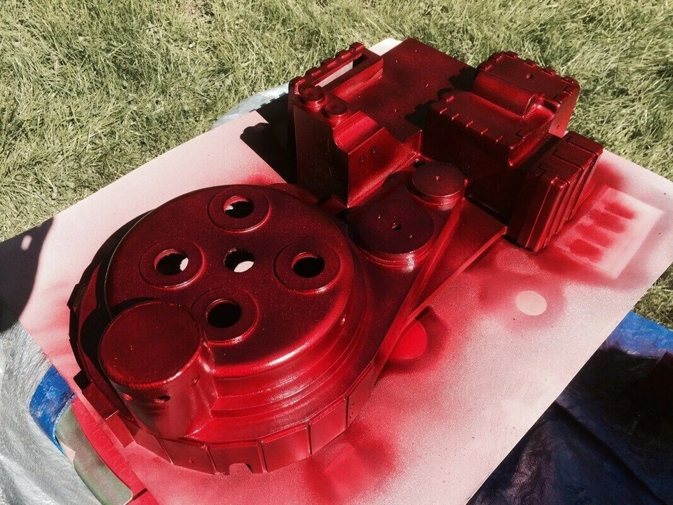 Revestimiento de alto calor de motor anodizado rojo 2 piezas + pintura anodizada base tierra 2 latas Foto 2 de 4