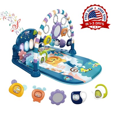 Gimnasio Para Bebes 0-12 Meses Niño Nino Alfombra De Juego Con Juguetes Y Piano