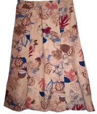 Norton McNaughton Skirt 6 P Flowy Linen Rayon Blend Floral Print Petite 6P