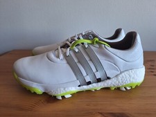 Adidas Tour360 22 Golf Shoes Spikes Cloud White Solar Slime GX4128 Men Size 12