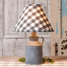 Farmhouse Jug Lamp with Shade in distressed Gray Tin - SALE