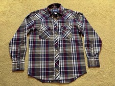 Vintage Wrangler X-Long Tails Country Western Shirt Pearl Snap Rodeo Cowboy M