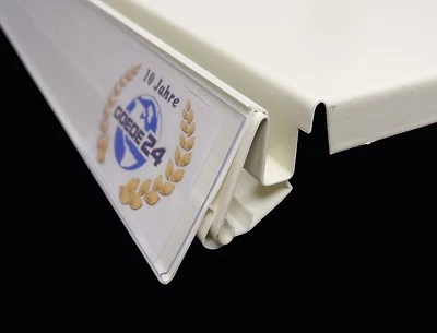 GOEDE24 Preisschienen 125 x 4 cm für Tegometall Regale weiß Scannerschiene Preisschild