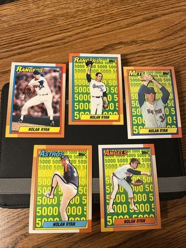 1990 Topps Nolan Ryan (5) card lot. Cards #1-5. EX/NM Condition.