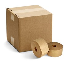 Reinforced Water Activated Gummed Kraft Paper Tape 6 Rolls 3 in x 500 ft