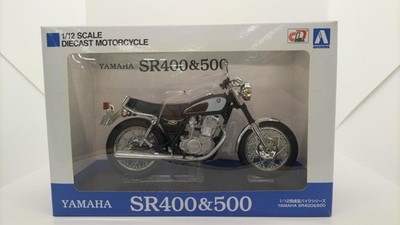Aoshima SkyNet 1/12 Yamaha SR400 & 500 Motorcycle Model Black Kit, Used