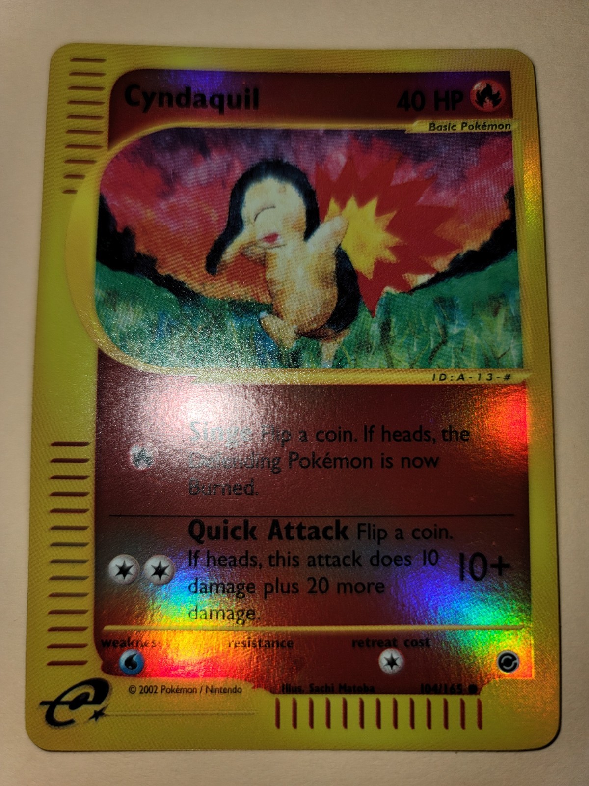 Cyndaquil Reverse Holo 104/165 Pokémon Expedition NM