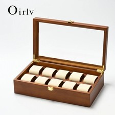 Uhrenbox mit 10 Fächern Holz Uhrenkasten Organizer Uhrenschatulle Display Vitrin