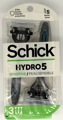 Brand New Sealed Schick HYDRO 5 Sensitive / Peau Sensible 3 Disposable Razors