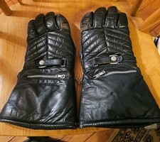 Long Black Leather Motorcycle Gloves Insulated XL Pakistan