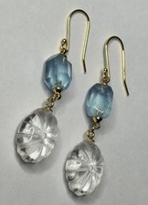 Elegante Ohrringe Ohrstecker Aquamarin Bergkristall 925 Sterlingsilber