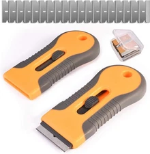Razor Blade Scraper, 2 Pcs Plastic Retractable 42 Piece Set, Orange 