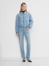 Denim Forum Aritzia Sz 25 90  s Sculpt Mid-Rise Straight Medium Wash Denim Jeans