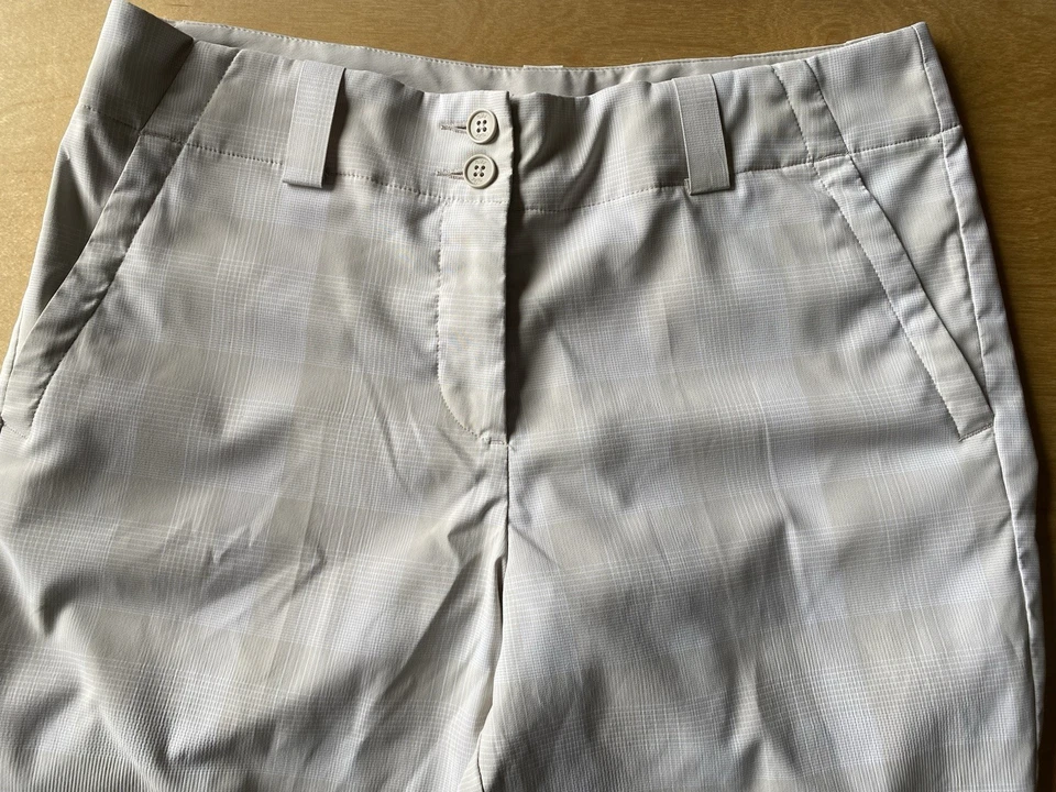Pantalones a cuadros Nike Golf Dri-Fit para mujer color tostado y blanco talla 6 Foto 3 de 4