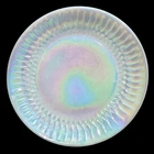 Four Vintage Federal Glass Moon glow Iridescent Plates 10" Carnival Circa 60 MCM