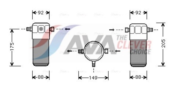 Ava Clever Choice Trockner Klimaanlage AID032 FüR Audi 80 89Mm Aluminium Vw B5-image