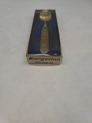 Vintage Konge Tinn Norwegian Pewter Spoon w/ Box - 11593 Teskje 1