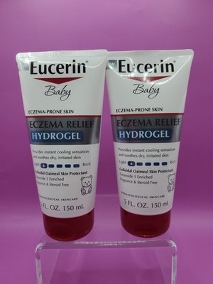 2 Pack Eucerin Baby Eczema Relief Hydrogel Soothes Dry Itchy Skin 5oz Exp 07/26