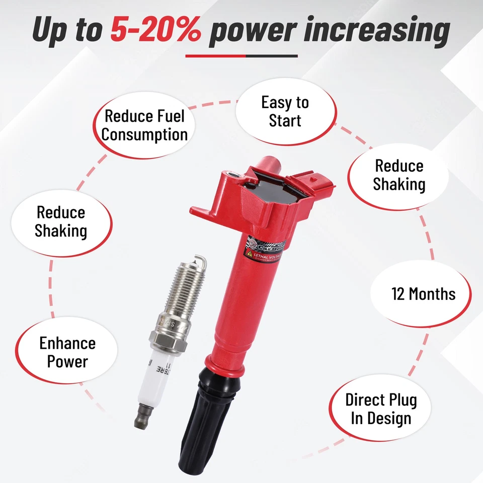 8 bobinas de encendido y bujía y cable para Ford F250 Super Duty 6,2 L V8 11-17 UF639 Foto 4 de 4