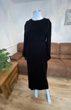 Size Small Zara Draped Velvet Midi Dress Black Winter