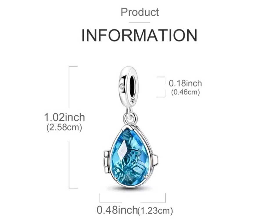 'Love The Ocean' Locket Charm S925 Sterling Silver + FREE BRACELET. UK Seller. - Image 3 of 4