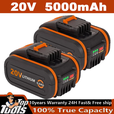 2X 5000mAh 20V MAX 5,0Ah Akku Für Worx Original Ersatzakku WA3553 WA3556 WA3551