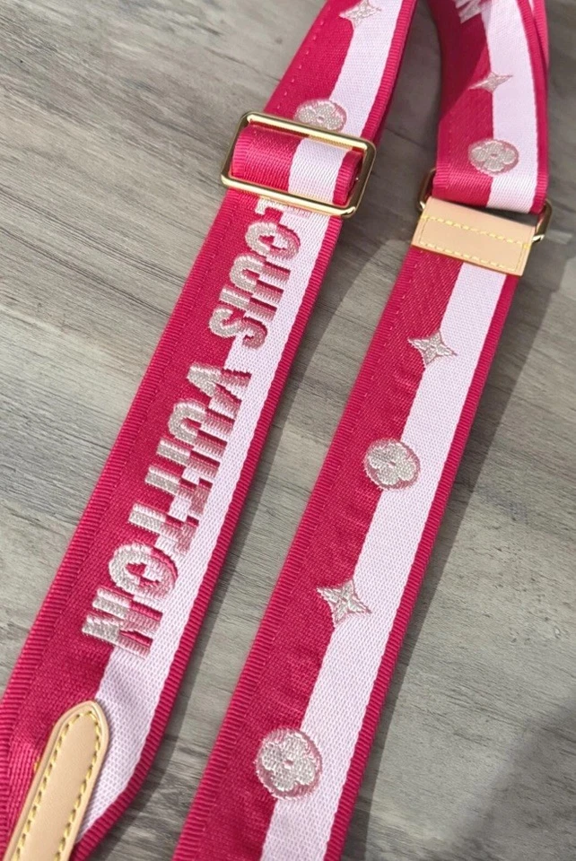 Louis Vuitton Speedy Bandouliere регулируемый плечевой ремень жаккардовый розовый - Изображение 2 из 4