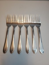 Lot of 6 Oneida JOANNE Stainless Salad Forks 7-1/8" Very Good Condition
