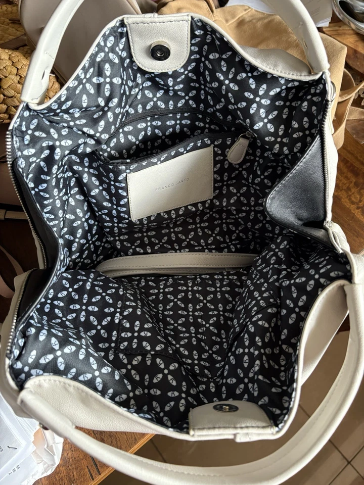 Franco Sarto White Leather Shoulder Bag - Image 4 of 4