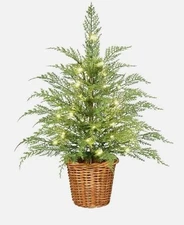 My Texas House 2' Pre-Lit Cypress Pot Artificial Christmas Tree NEW 2025 24"