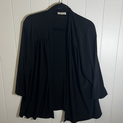 Jorie de Vivre Women's Black Open Front Cardigan 2X Stretch Lightweight Plus