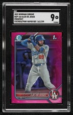 2022 Bowman Chrome Fuchsia Pink Vapor Refractor Alex De Jesus SGC 9 MINT 1j7t