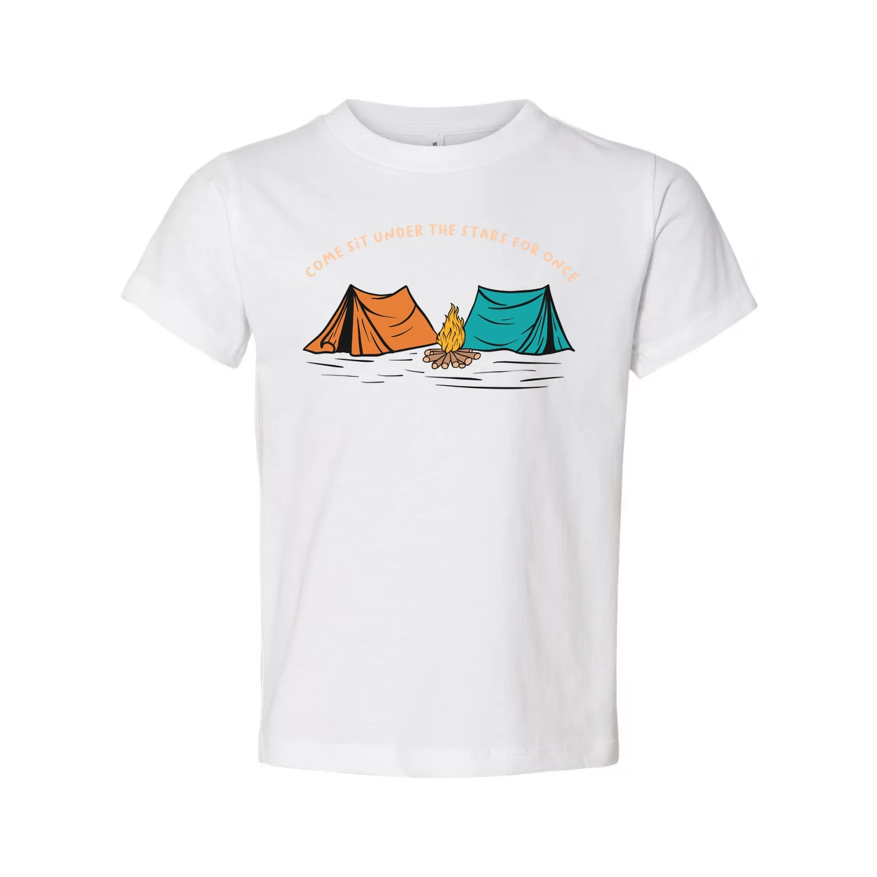 Unisex Outdoor Camping Tee With Tents And Campfire