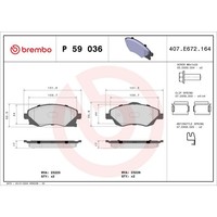 Bremsbelagsatz Brembo P 59 036, Vorne