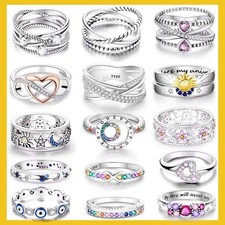 925 Sterling Silver Rings For Women Original Wedding Engagement Gifts Stackable