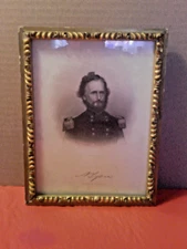 Vintage Framed Steel Engraving Civil War General Nathanial Lyon