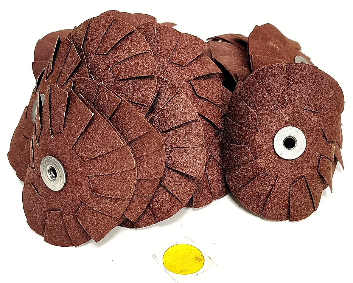 NORTON 3" 120 GRIT MERIT ALUMINUM OXIDE OVERLAPPED SLOTTED DISCS LOT OF 21