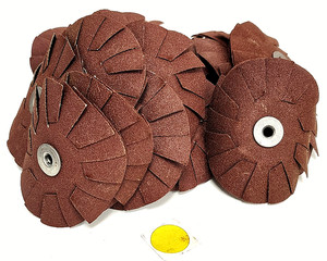 NORTON 3" 120 GRIT MERIT ALUMINUM OXIDE OVERLAPPED SLOTTED DISCS LOT OF 21