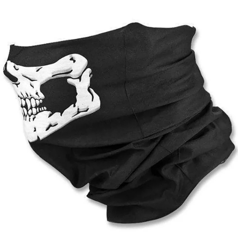 Maschera viso biker scheletro teschio snood BMX maschera viso sci bicicletta bandana sciarpa foto 3