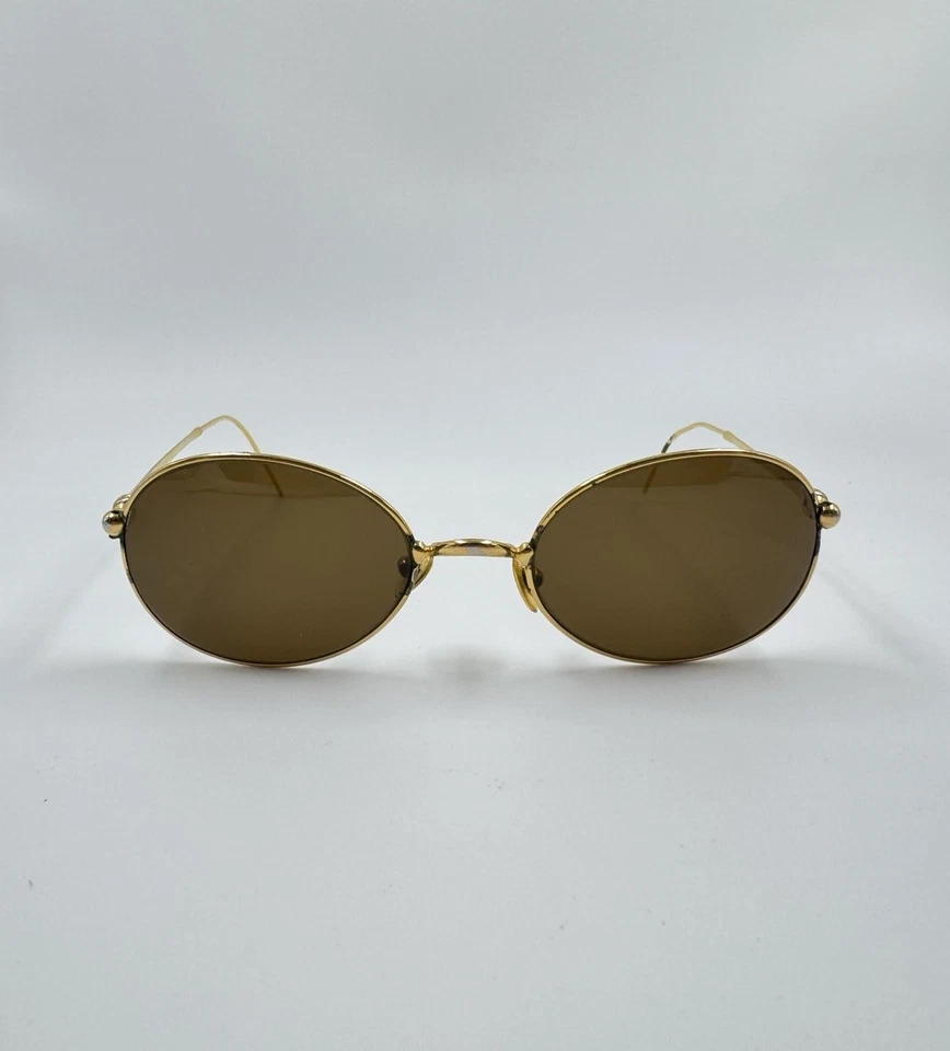 Gafas de sol Cartier Saturne vintage ovaladas redondas doradas marcos auténticos Foto 3 de 4