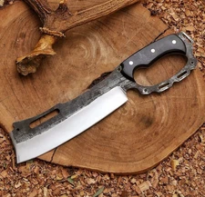 CUSTOM HANDMADE CARBON STEEL D GUARD MACHETE BOWIE KNIFE HUNTING SURVIVAL KNIFE